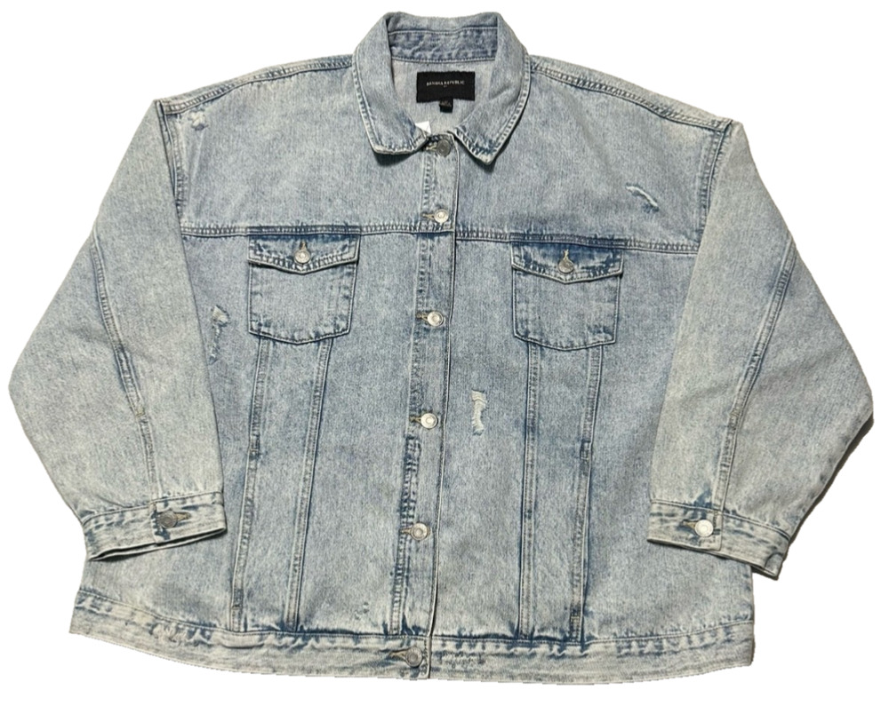 Banana Republic Denim Jacket Women’s Oversized Light Wash Size XL Vintage NWT